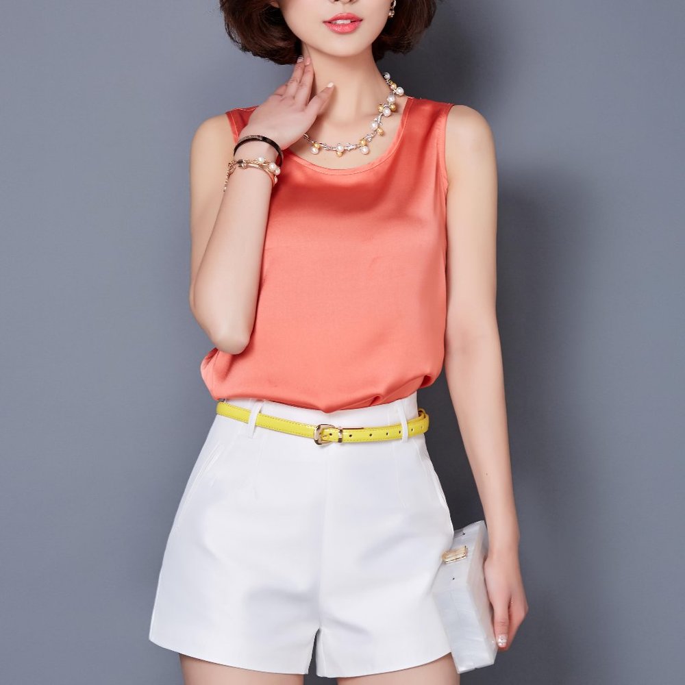 Pure Color Satin Camisole